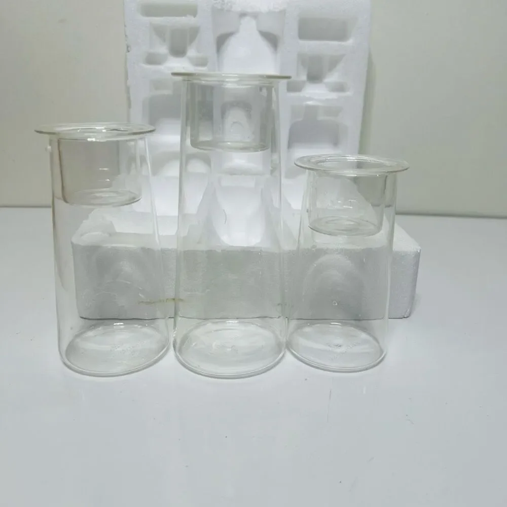 Party Lite Symmetry Trio Clear Glass Candle Holders Used in Box Opened Retired - Picture 5 of 13